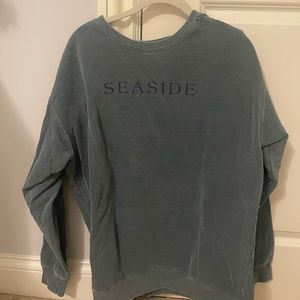 Green and navy seaside crewneck